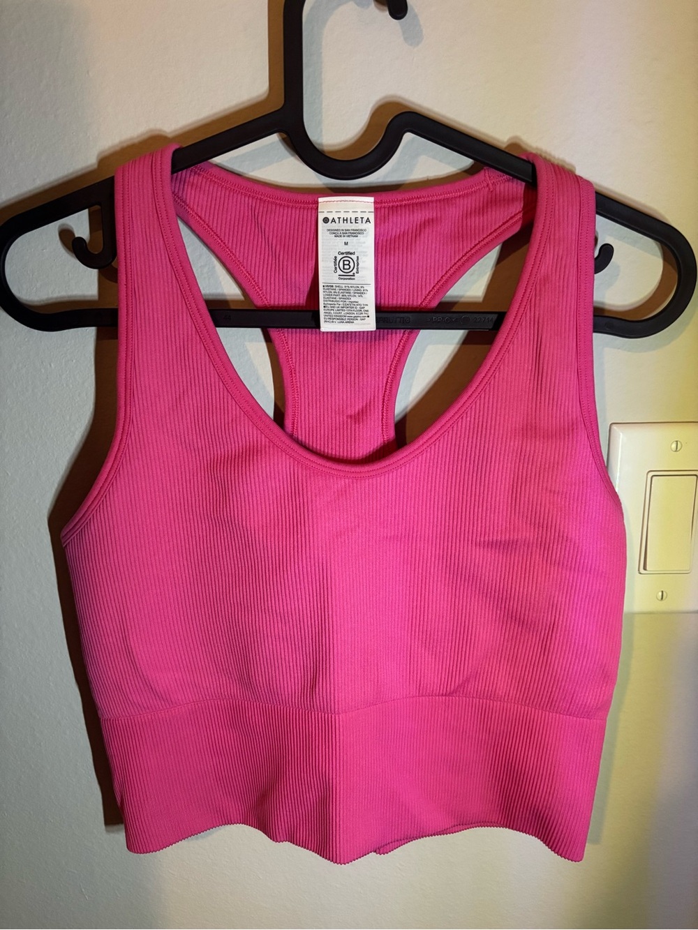 Athleta Hot Pink racharge seamless  Racerback tank medium size